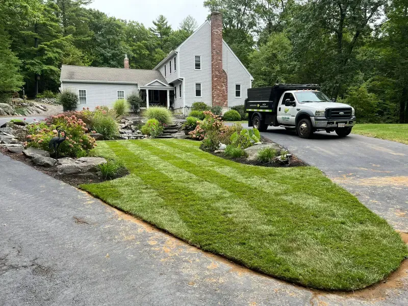 Landscaped property with stone garden