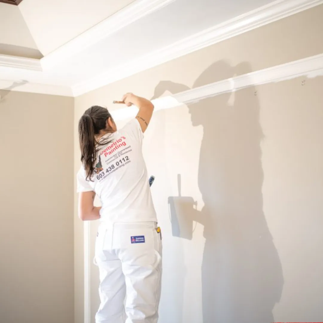 Demetrio's Painting team on a commercial exterior job