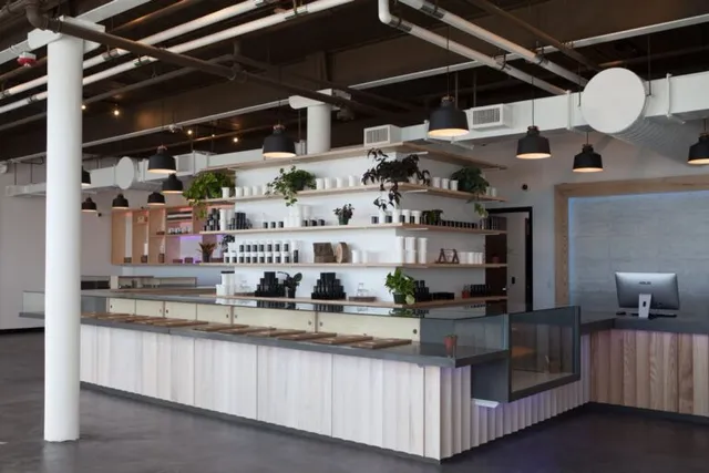 Wide shot of the main counter and interior