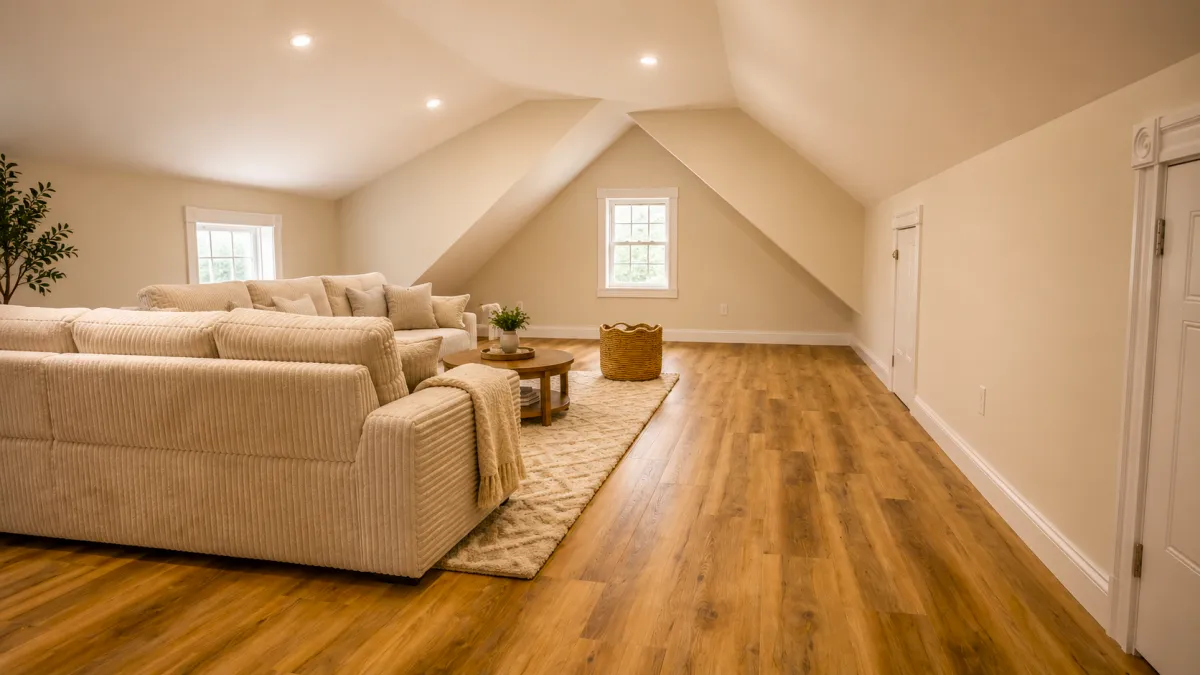 Finished living area above the Chester Street garage addition