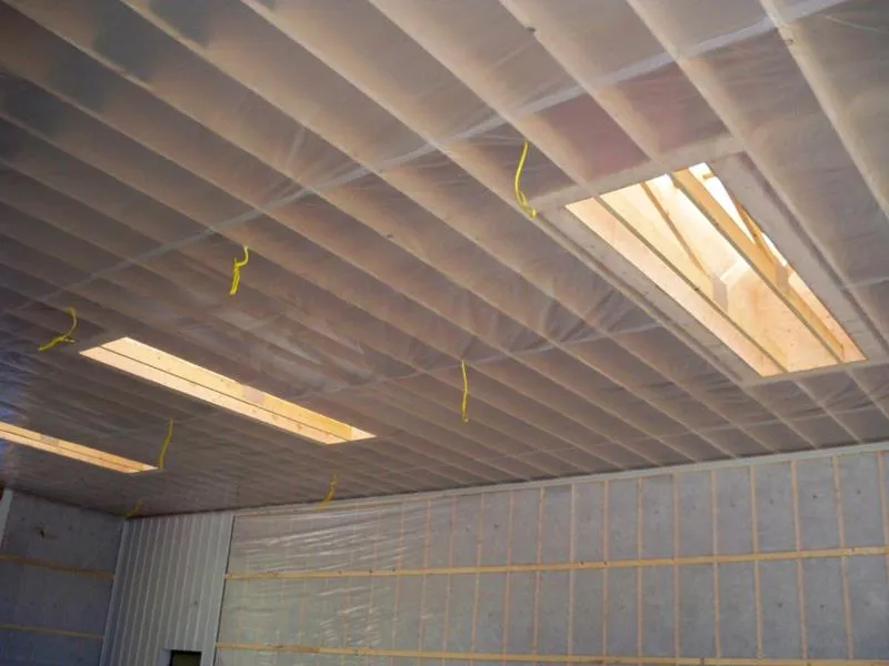 Completed insulation and vapor-barrier work on a Gauthier Insulation job