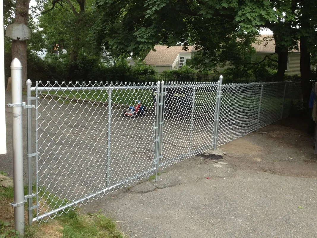 Galvanized chain link fence and gate installation