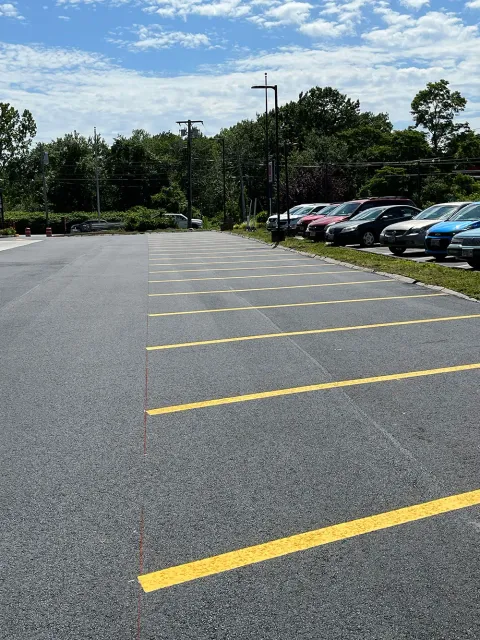 Parking space line striping