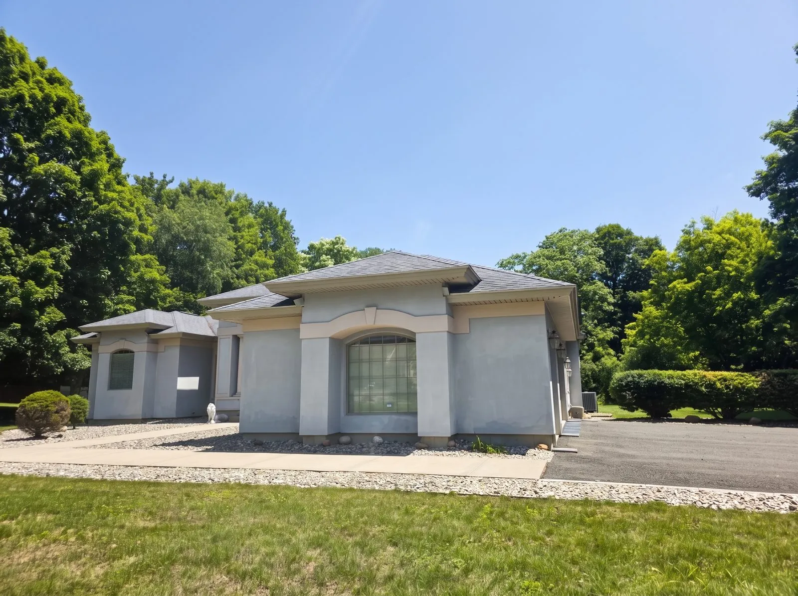 Stucco exterior — before