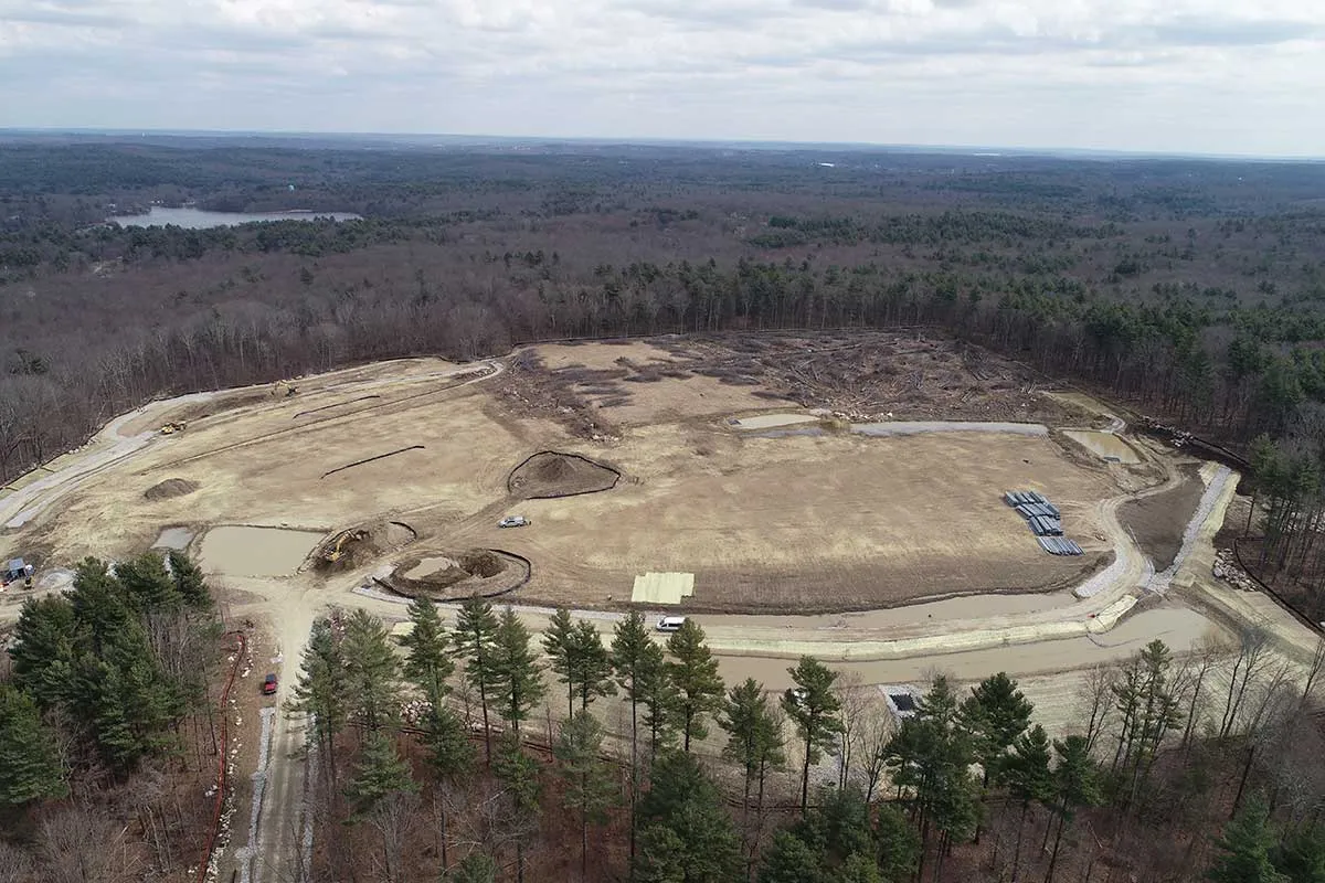 Aerial view of J Bates and Son work site