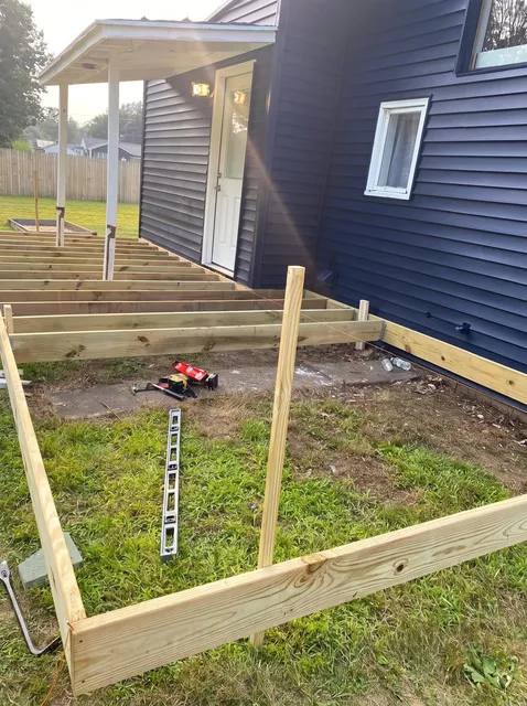 Deck framing at a navy Colonial