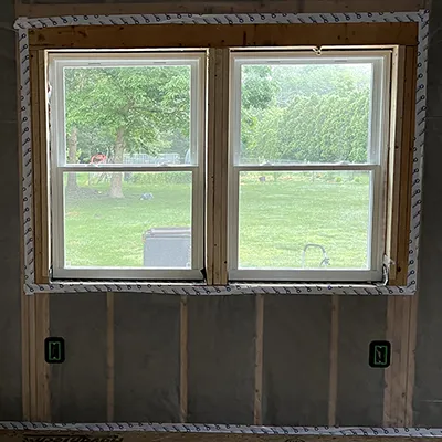 Pro Insulators view 2 of installed Roxul insulation with 6 mil poly and seams taped
