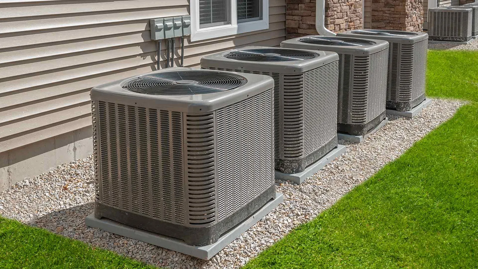 hvac lined up outside