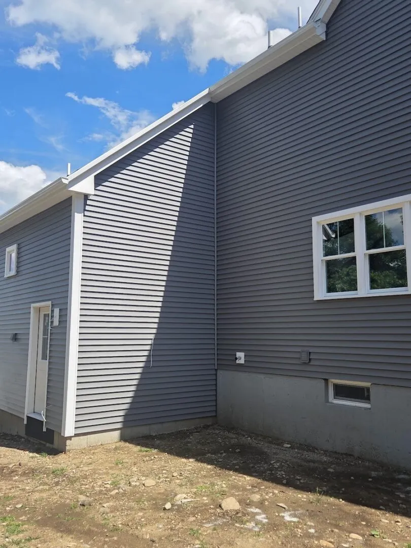 Hideaway downpipe- Upper gutter leads to back of lower gutter- Gutter Man Mike in Shrewsbury MA