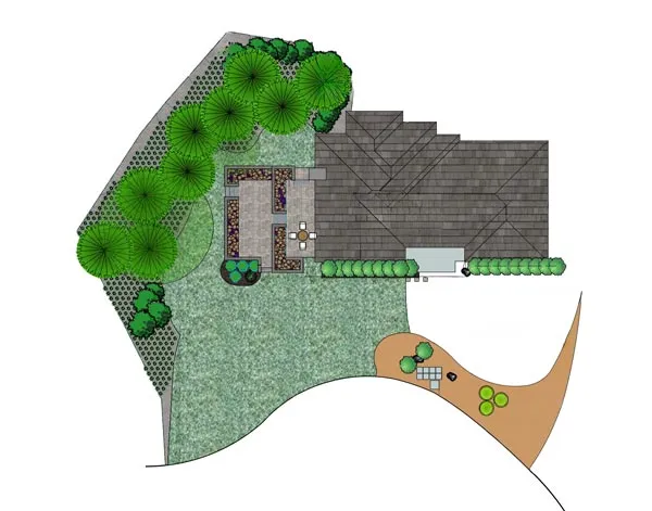flat 2 dimensional landscape Design