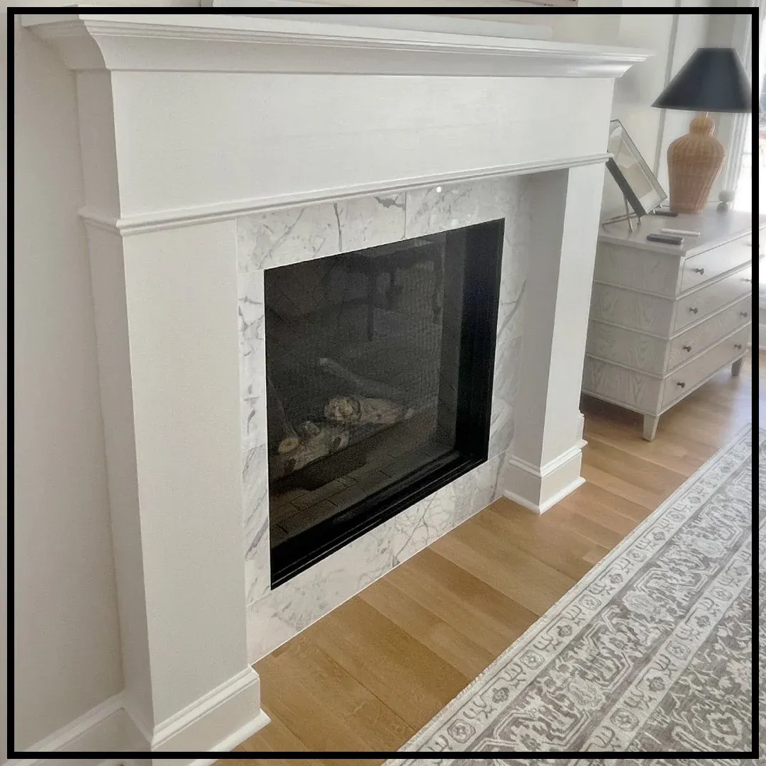 Finished Fireplace with Detailed Molding