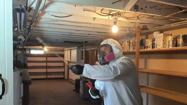 CT Mold Pros Technician spraying mold