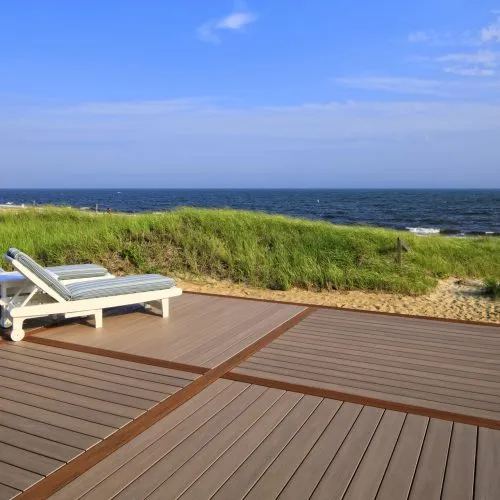 Deck leading down to ocean