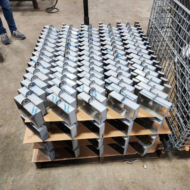 Production parts run of sharps container  brackets for our good friends/customers over at  @approvedstorageandwaste  #medical #medicalwaste #fabrication #madeinct #madeinusa