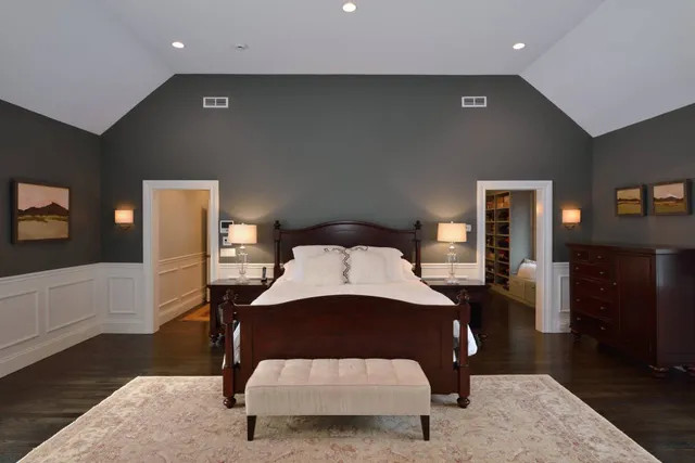 Master bedroom in gray tones