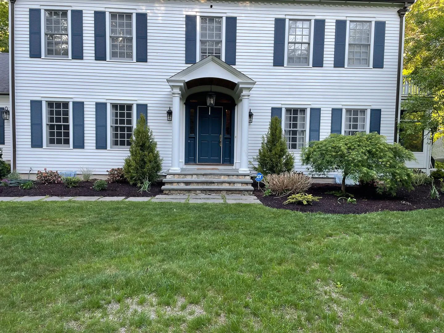 Flashback to a garden bed renovation completed this past spring! Our team was able to install this planting design to revamp the existing bed while utilizing some of the existing plants, great work! 
.
.
.
#landscape #hardscape #planting #landscapedesign