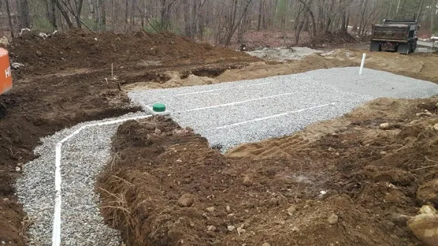 Stone and pipe leach field new septic system