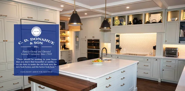 Beautiful kitchen with custom white cabinetry.