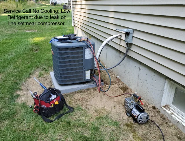 Service call on a tradition A/C condenser