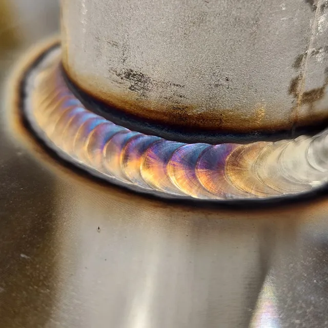 Fabbing up some high pressure sanitary flanges. After we weld the parts together, the weld gets machined down to make it look like one piece. #fabrication #welding #tig #gtaw #stainless #sanitary #optimum #cnc