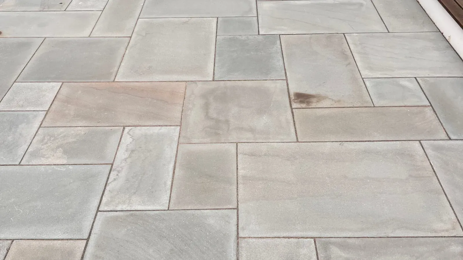 Natural bluestone patio installation on Martha's Vineyard