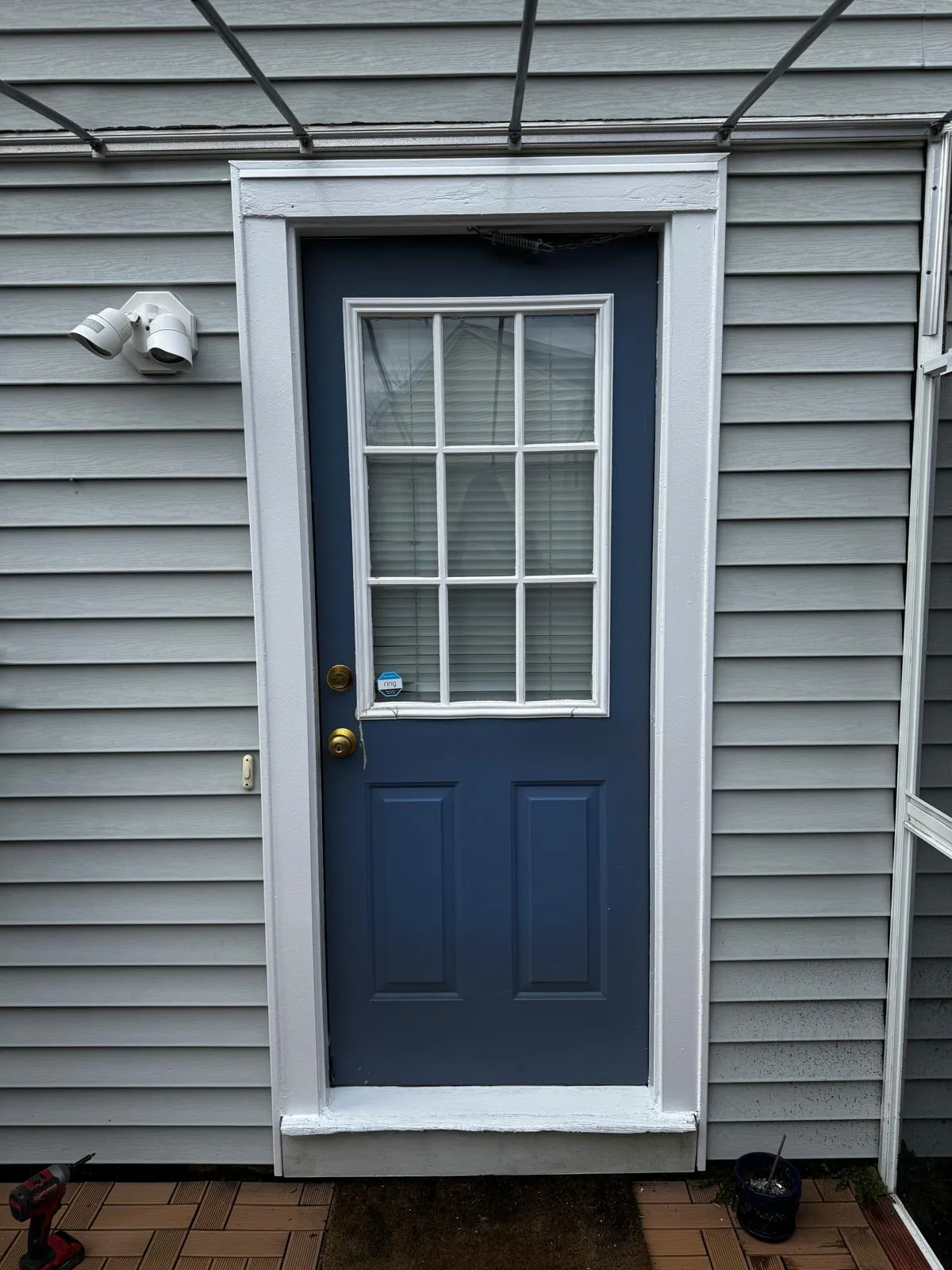 Entrance door after painting