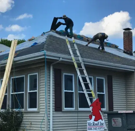 Completed roof installation in New Bedford, MA featuring energy-efficient asphalt shingles and upgraded attic ventilation