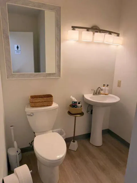 Finished bathroom remodel by C.E. & Sons Construction LLC