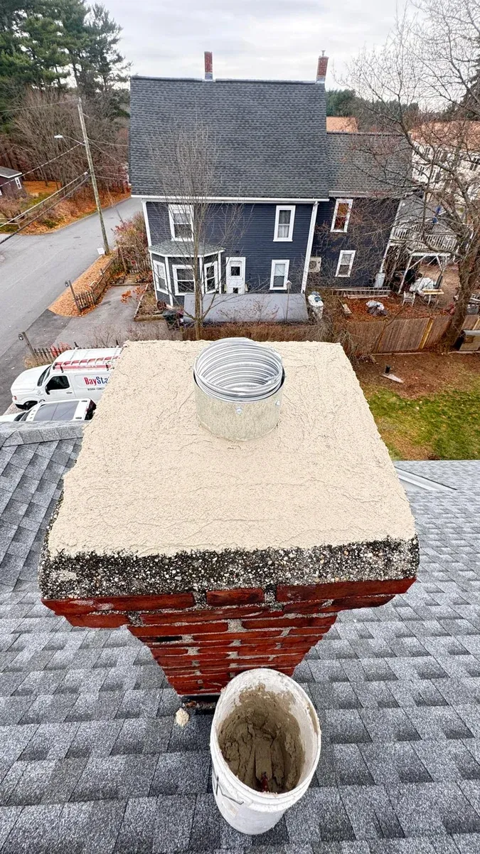 Chimney crown repair parged crown — Chimney Goat project