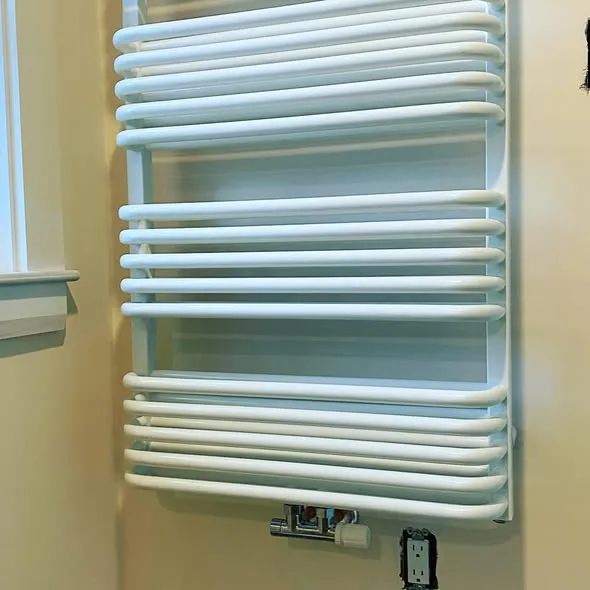 Hydronic towel warmer installation