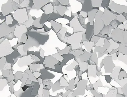 Up close picture of sample of vinyl chips for epoxy flooring.