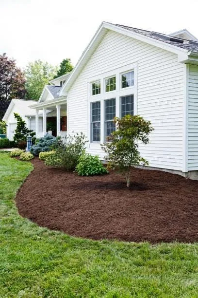 Mulch installation around home