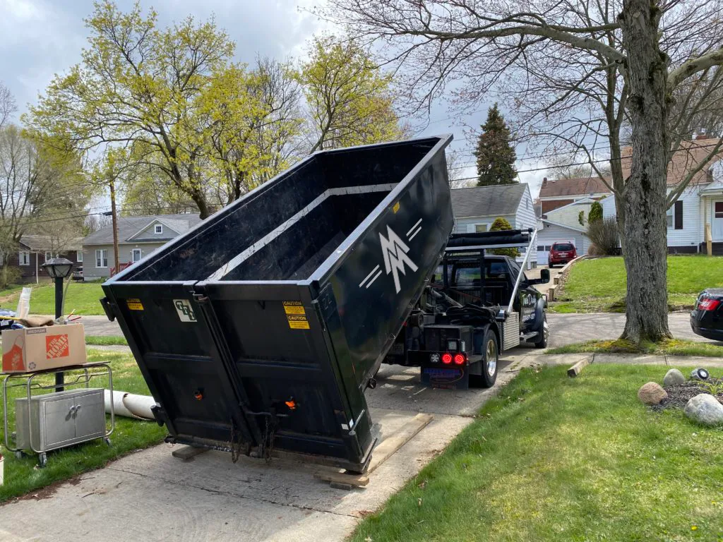 Branded disposal dumpster delivery