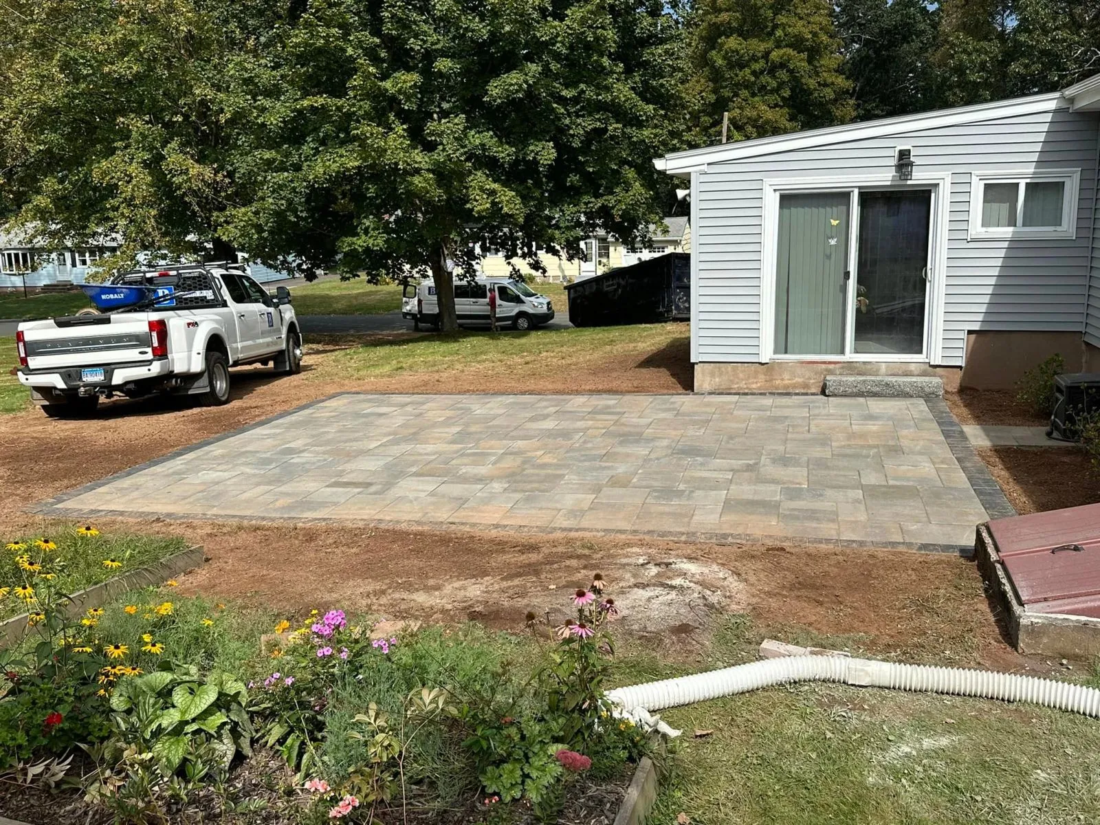 Paver patio installation in the Bolton CT area