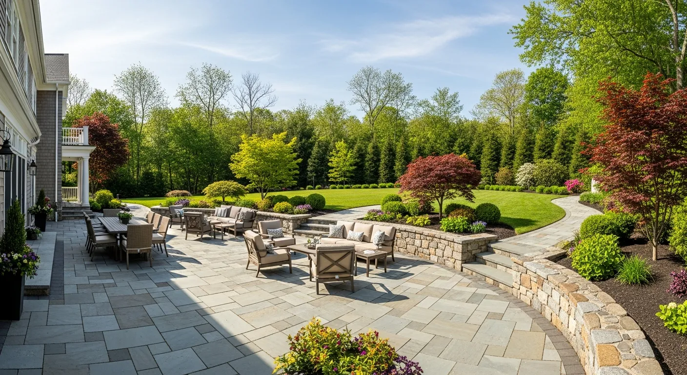 Beautiful hardscaping and landscaping by DiVerdi Property Solutions