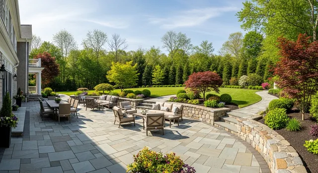 Beautiful hardscaping and landscaping by DiVerdi Property Solutions