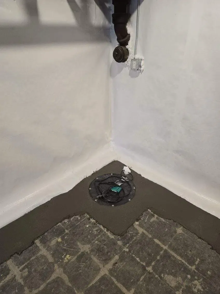 basement floor with new concrete