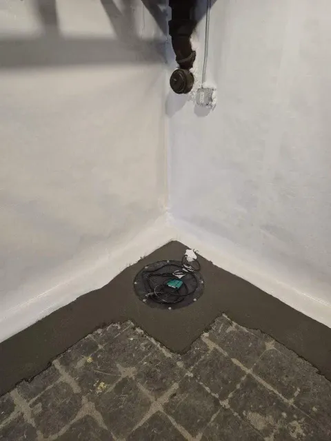basement floor with new concrete