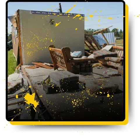 A demolished structure