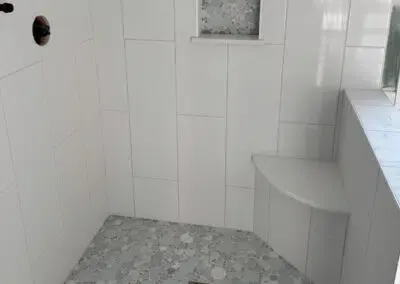 Custom Tile Shower & Bathroom Floor – John Alden Court, Dartmouth, MA