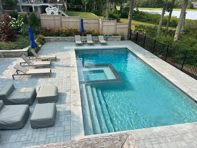Custom gunite pool and spa project by Blue Water Pools & Spas