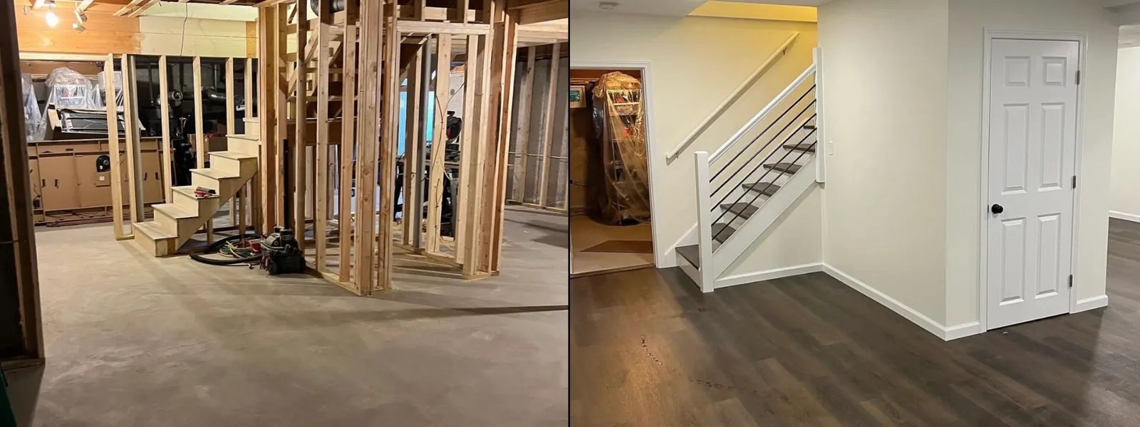 Basement Remodel Before & After in Medfield, MA