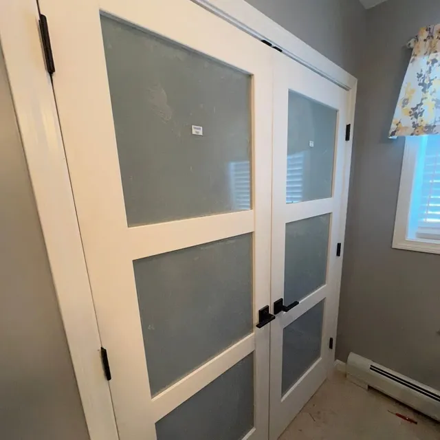 Interior double doors with frosted panels