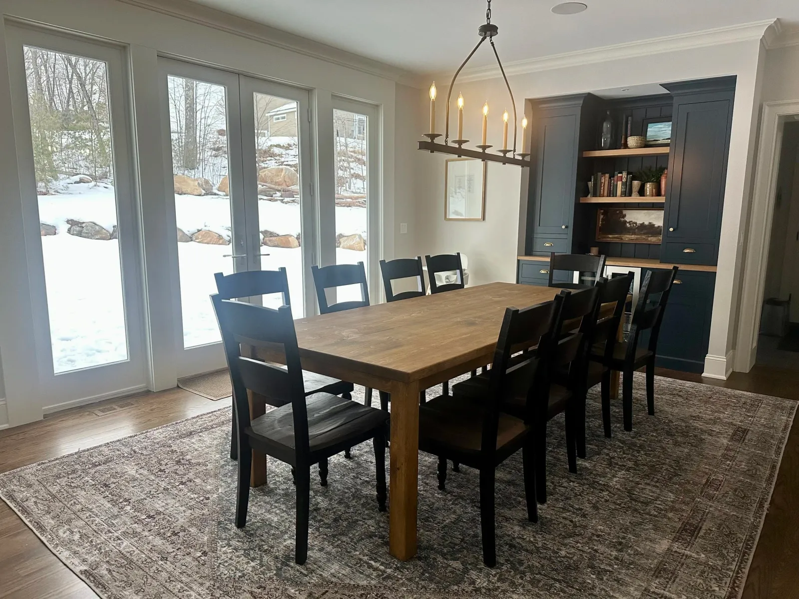Shaker style, rustic pine dining table - seating for 10