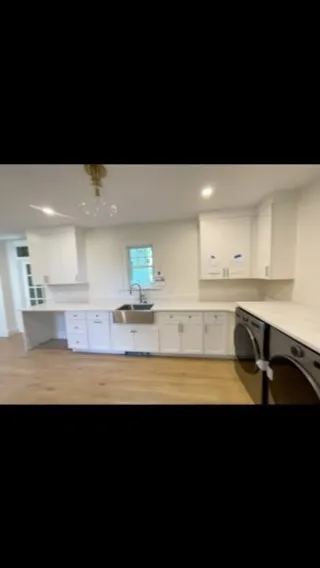 Kitchen cabinets installation and tile work in Wellesley MA. for @sparrowcustombuilders