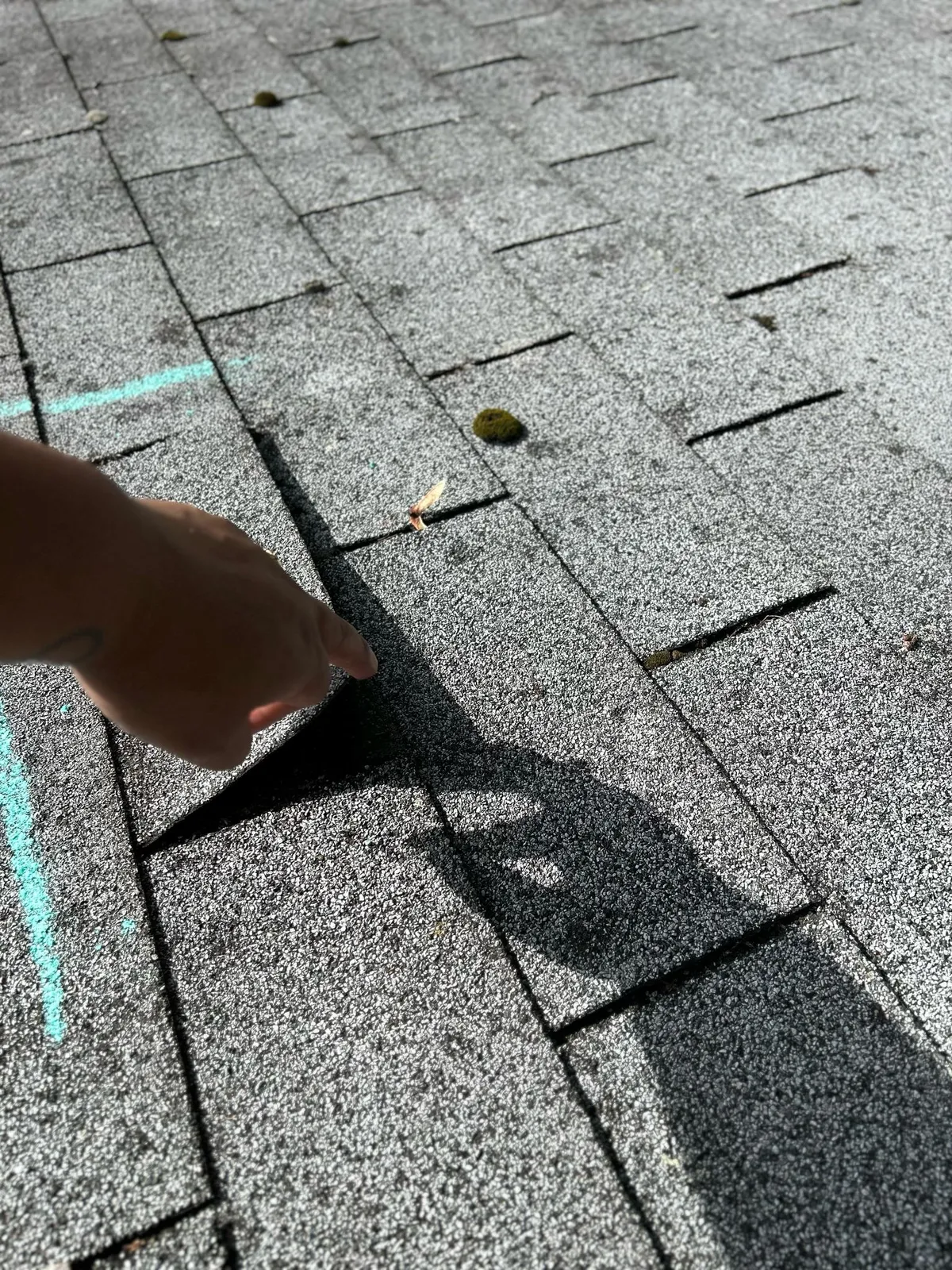 Roof repair — damaged section patched