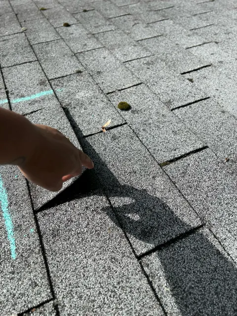 Roof repair — damaged section patched