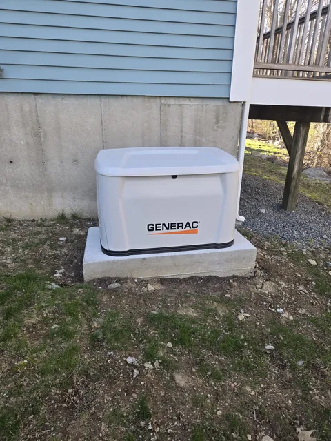 Generac whole-home generator installation completed by CNE Electrical in Essex, MA