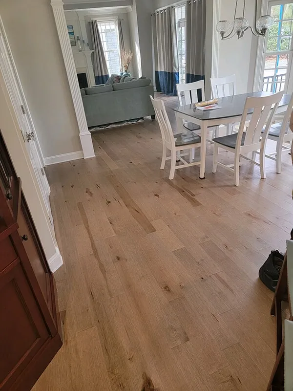 Light hardwood natural floor appearance in kitchen in Ashland, MA