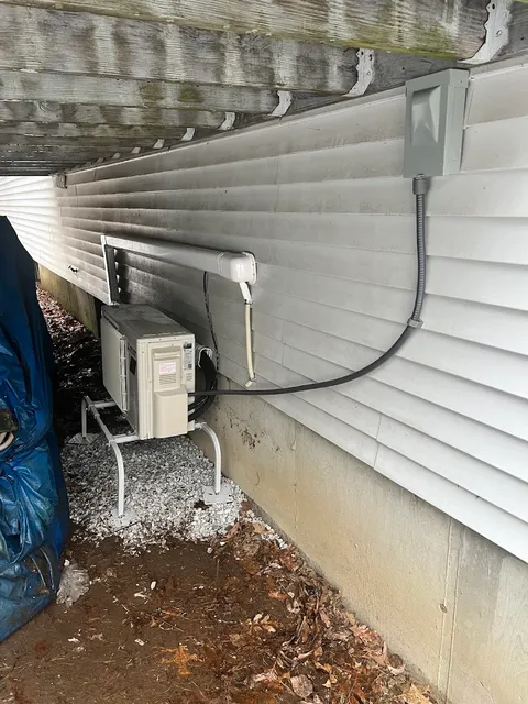 Outdoor condenser and pool heater installation
